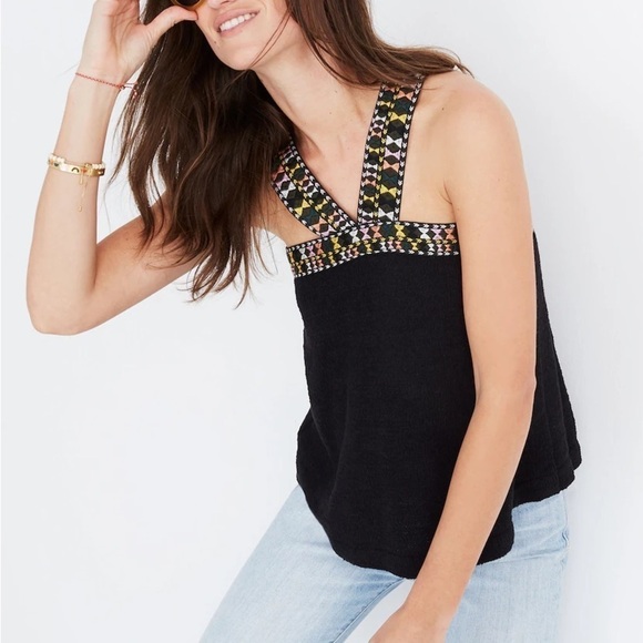 Madewell Embroidered Swing Sweater Tank Sz XS - Picture 1 of 8
